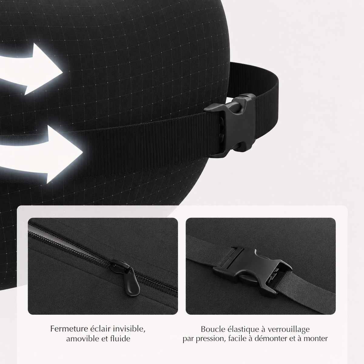 Appui-tête à sangle pour chaise de bureau