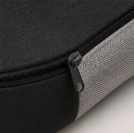 fermeture éclair du coussin d'assise antidérapant, gros plan