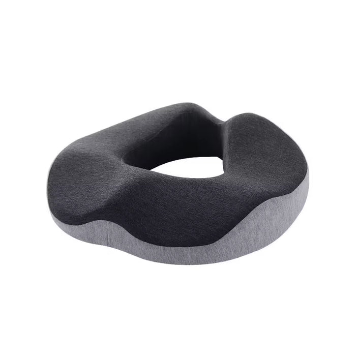 coussin d'assise à découpe coccyx en anneau, coloris noir et gris