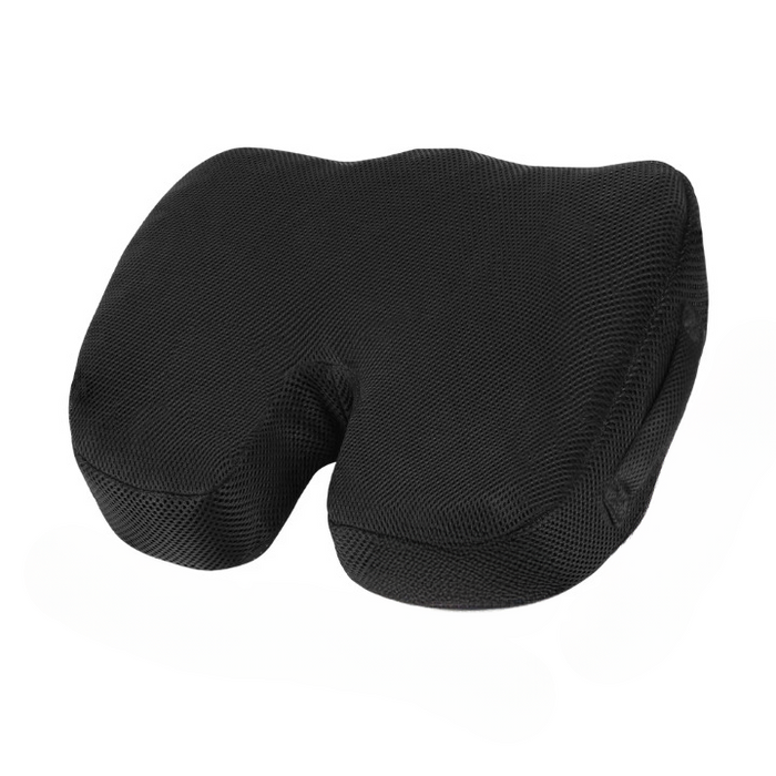 coussin d'assise à découpe coccyx en U, coloris noir, vue de biais
