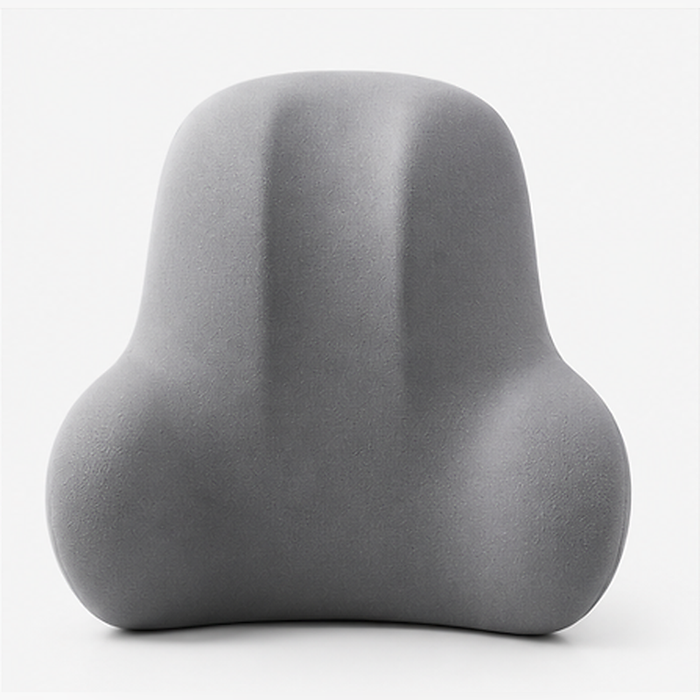 coussin lombaire ergonomique gris, vue de face