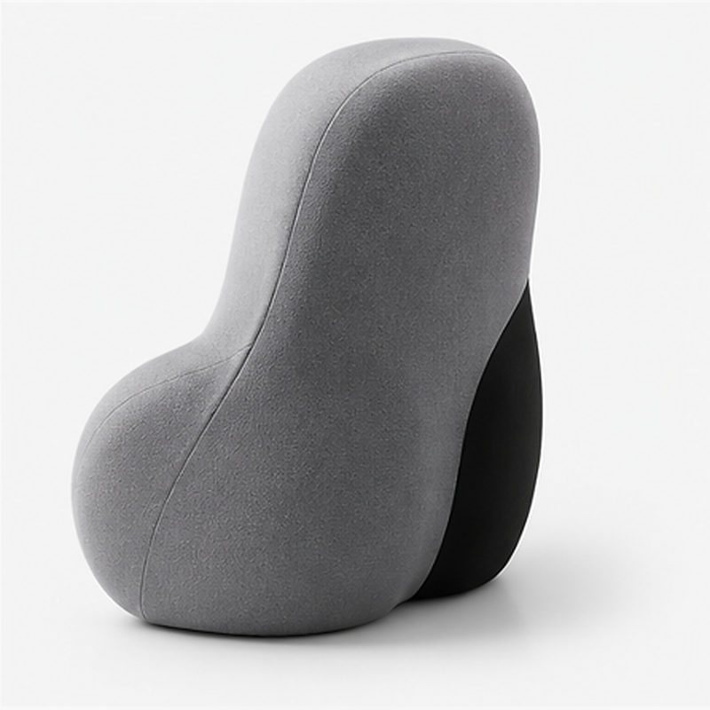 coussin lombaire ergonomique gris et noir, vue arrière