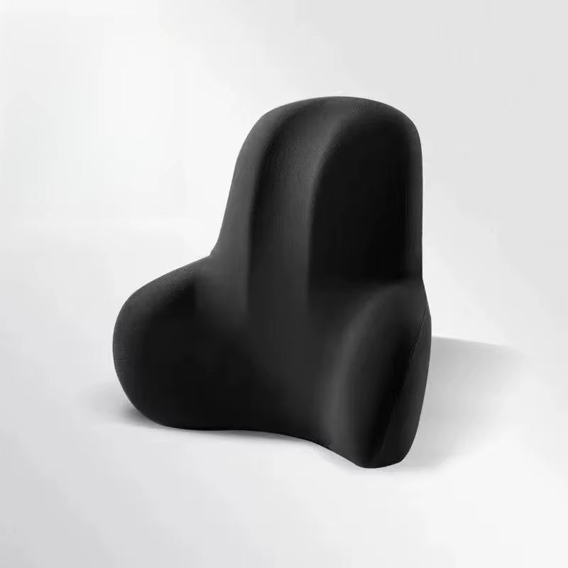 coussin lombaire à mémoire de forme noir, vue de profil