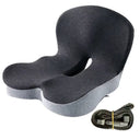 coussin ergonomique assise et dossier noir avec sangle de fixation